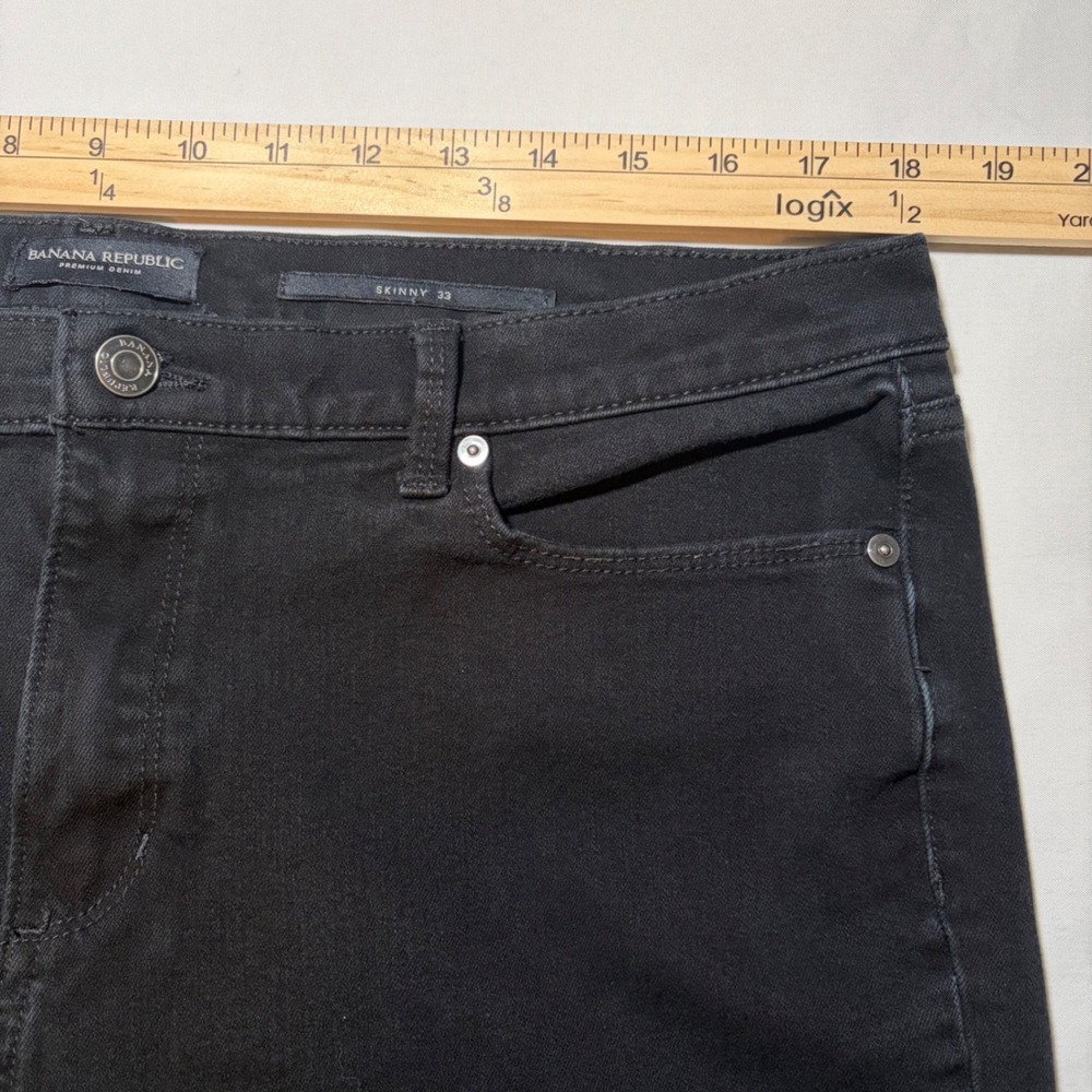 Banana Republic Premium Denim Skinny Jeans Black‎ 33 Standard Mens 33x27 - Picture 8 of 10